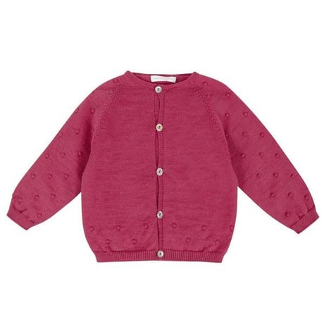 LES ENFANTINES  / Pompon Cardigan-Red