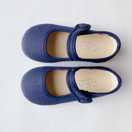 OKAASPAIN / Linen Mary Jane / (Navy Blue)