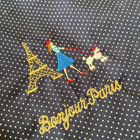 Embroidery Kinchaku Paris Dot