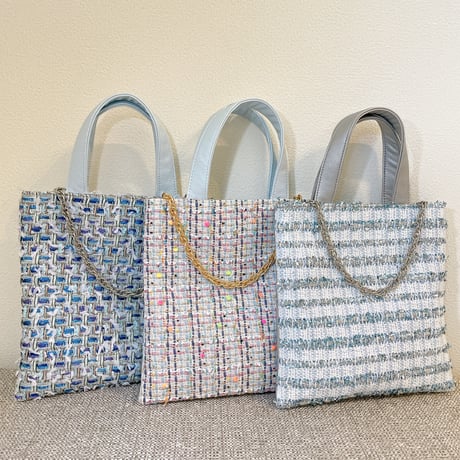 Tweed Otona Bag-Metallic Blue