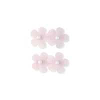 Little Marshmallow / 2PK Sheer Floral Clip // Fairy Pink