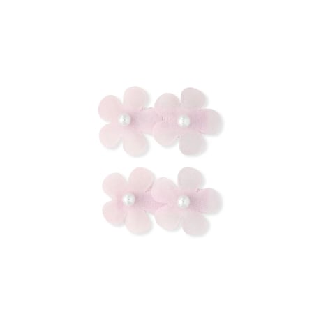 Little Marshmallow / 2PK Sheer Floral Clip // Fairy Pink