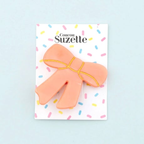 Coucou Suzette / Pink Ribbon Hair Clip (ピンクリボン）