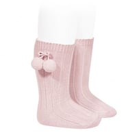 Condor/ Warm cotton rib knee socks with pompoms  500 (0)