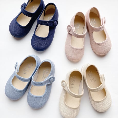 OKAASPAIN / Linen Mary Jane / (Navy Blue)