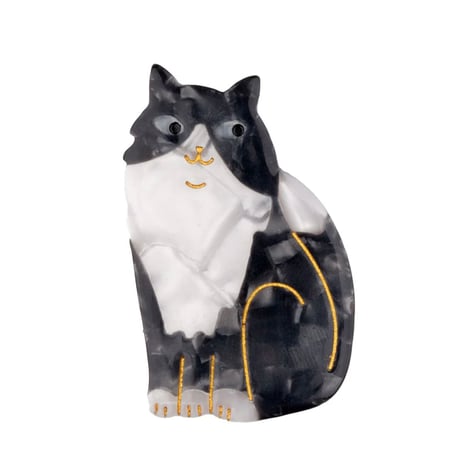 Coucou Suzette / Black & White Cat Hair Clip (黒白猫）