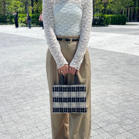 Tweed Otona Bag-Camel Check
