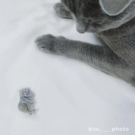 Coucou Suzette / Gray Cat Hair Clip (グレーキャット）