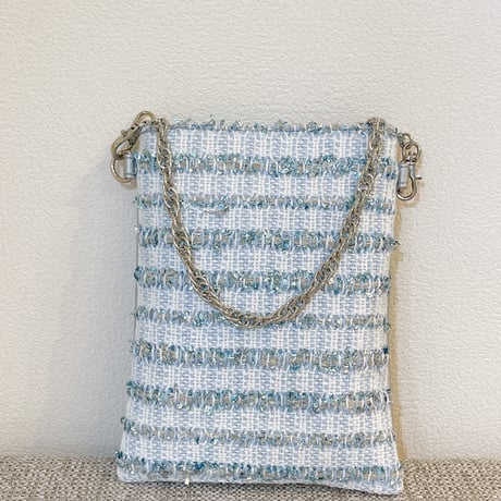 Tweed Otona Bag-Metallic Blue