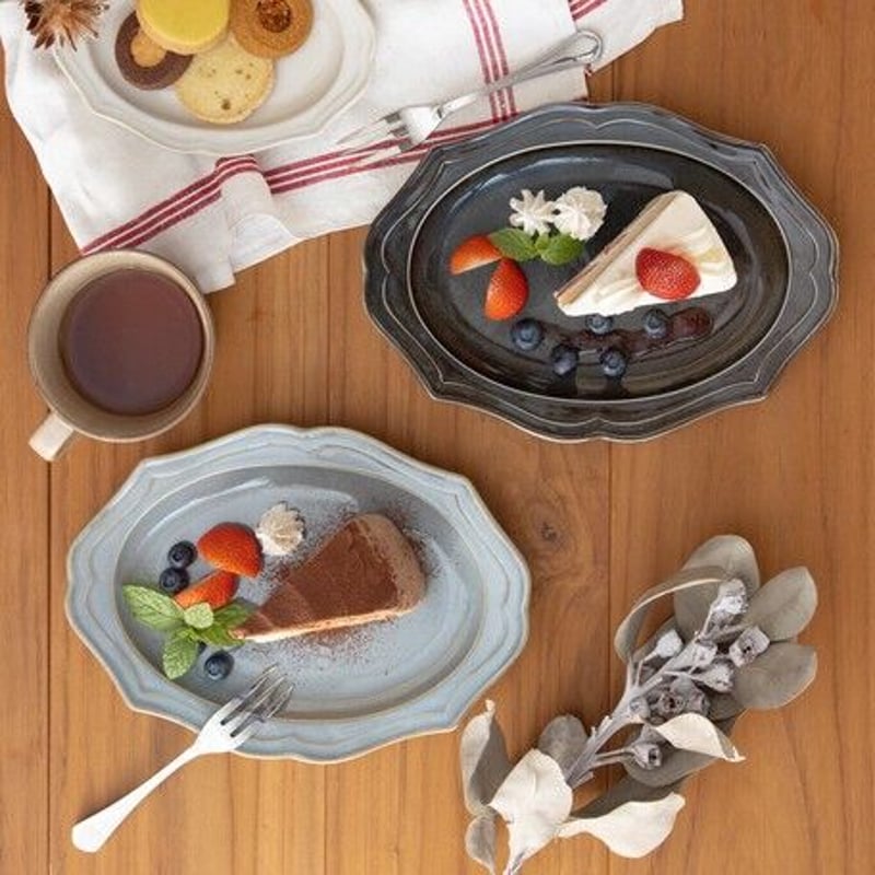 限定品 View of Wilton Castle 皿3枚セット Vanves 23cm楕円皿 | Milfelice tableware
