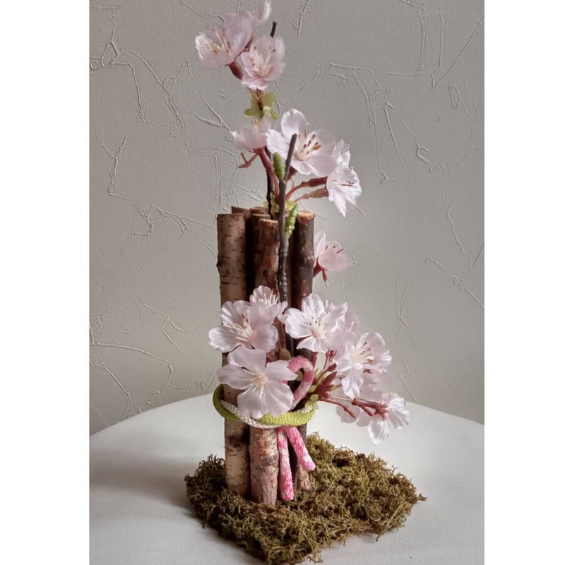 アレンジメント（桜）鶯色ひも | からふる雑貨 MiMi