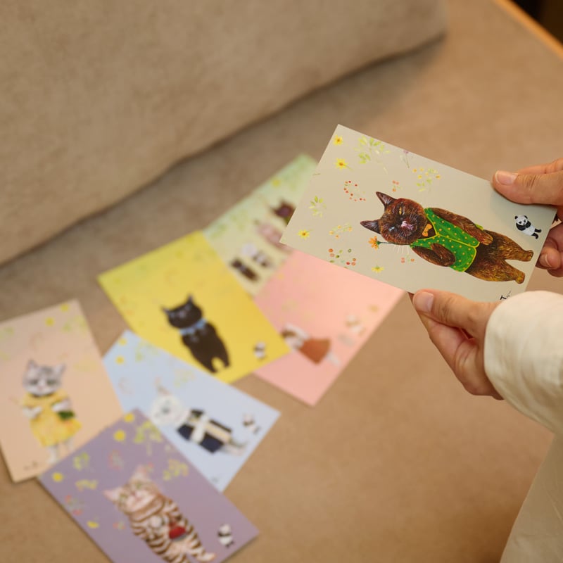 ポストカード7枚セット | 3軒のねこと庭