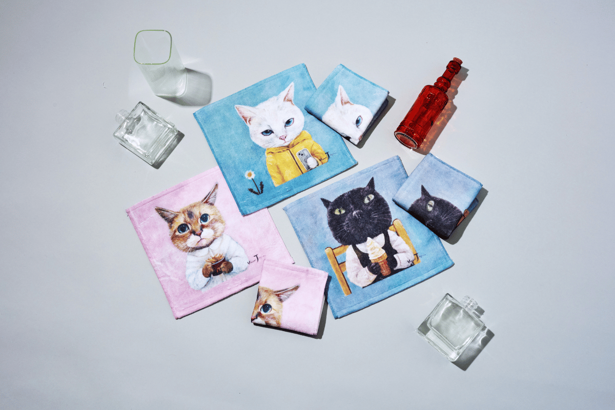 ご確認用 うきたん(*´꒳`*)❤︎様 ハンカチ ねこちゃん柄12/28 【公式