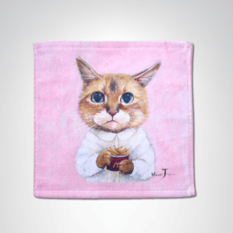 個性的な猫ちゃんのタオルハンカチ | 3軒のねこと庭