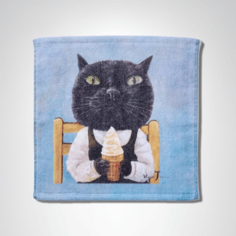 個性的な猫ちゃんのタオルハンカチ | 3軒のねこと庭