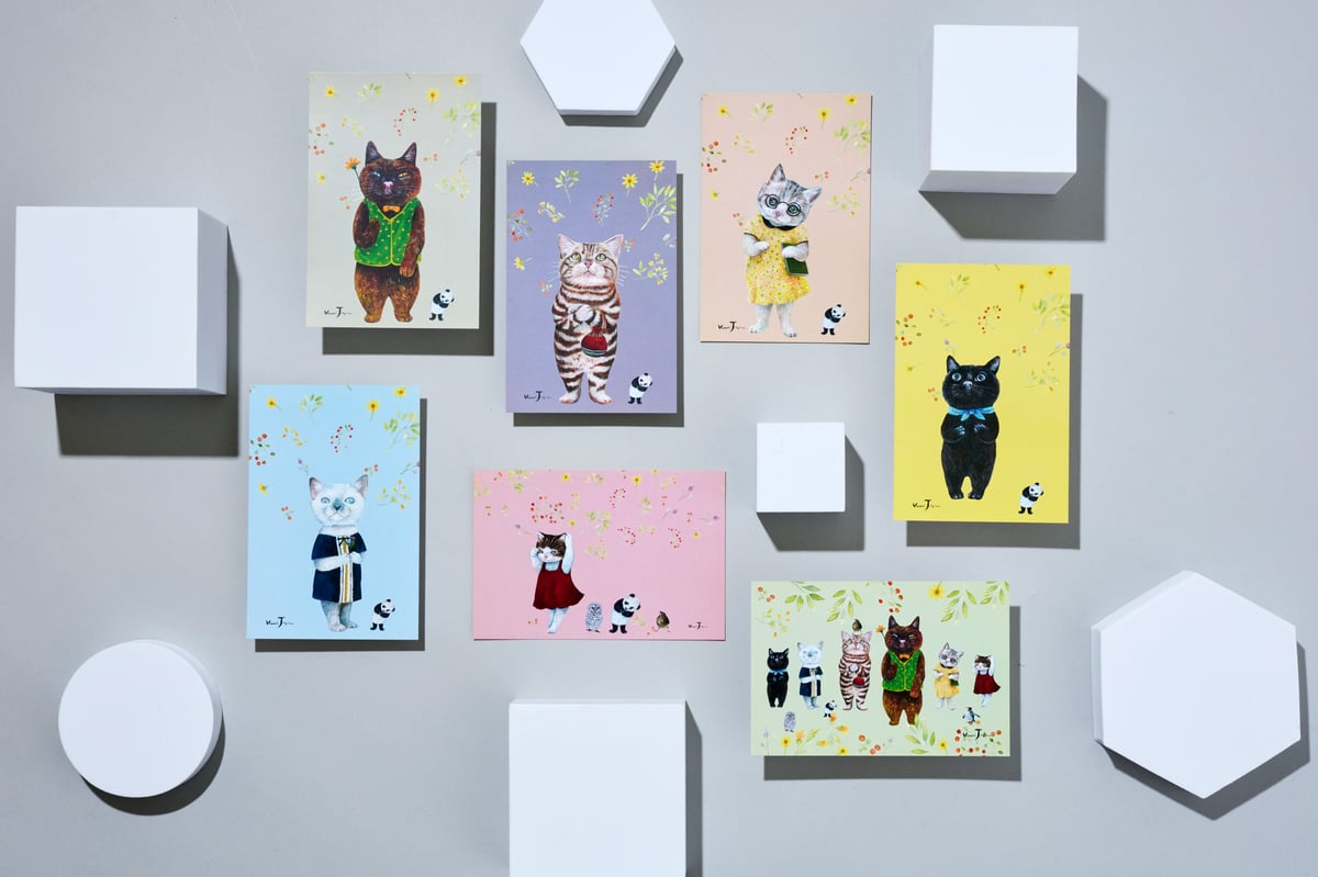 ポストカード7枚セット | 3軒のねこと庭