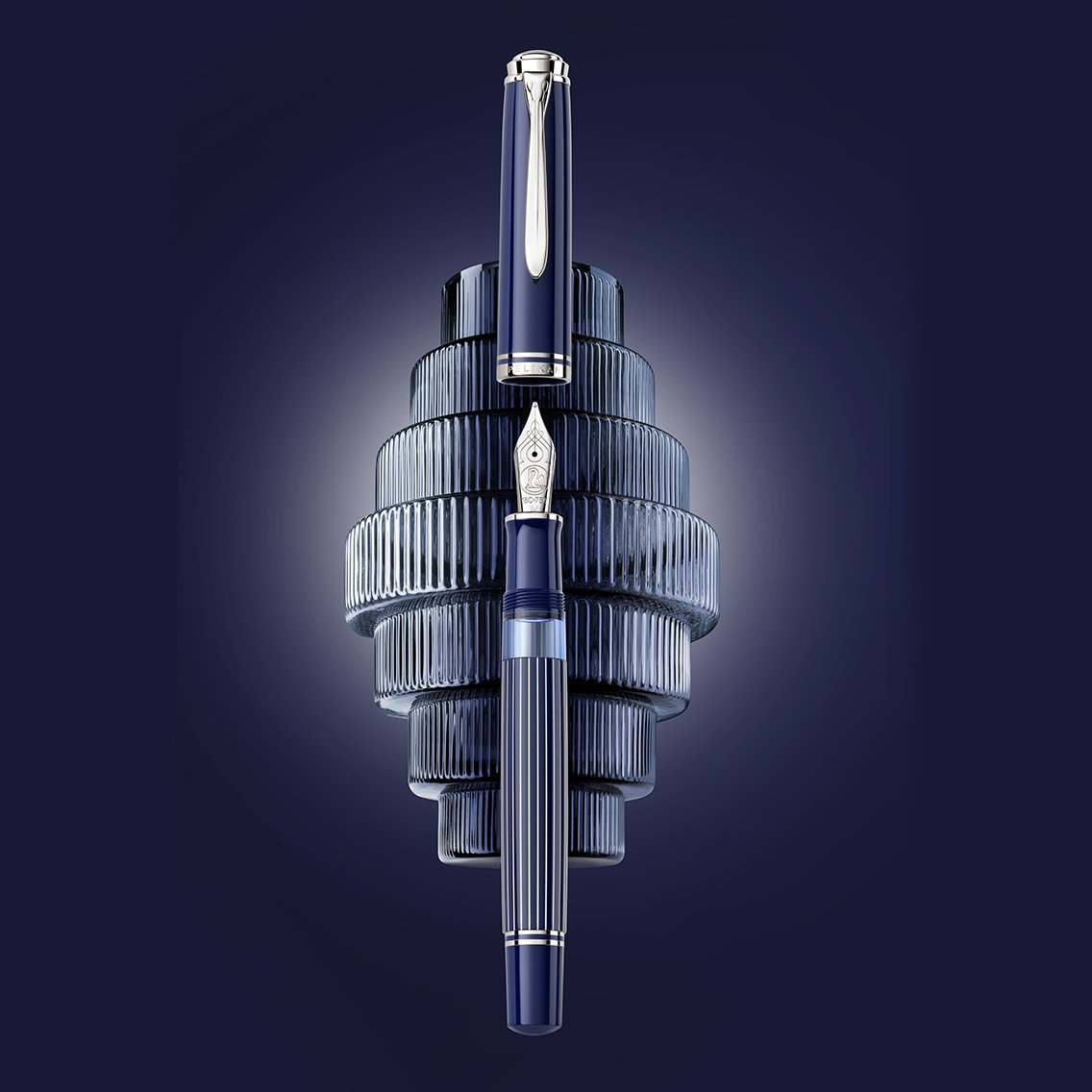 ペリカン】特別生産品 スーベレーン M815 メタルストライプブルー