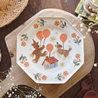 八角皿“空飛ぶ風船”/Octagonal plate "Flying Balloon"
