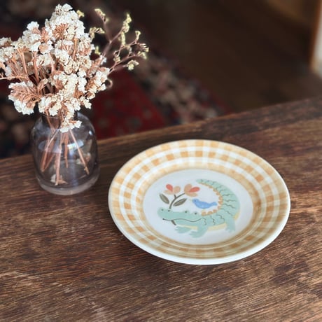 リムプレート“ワニと青い鳥”/Rim Plate "Crocodile and Bluebird"