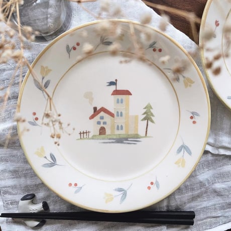 お家のリム皿　7寸/Home rim plate(m-size)