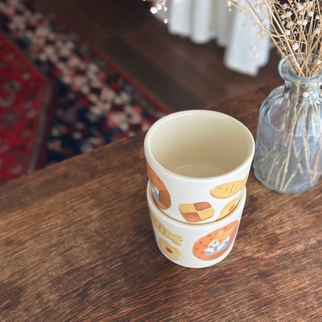 フリーカップ“ドーナツとねことクッキー”/Free cup "Donut, Cat and Cookie"