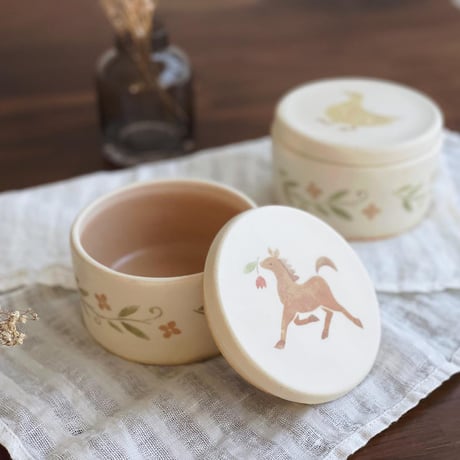 馬とアヒルの小物入れ　大/Horse and duck accessory case (m-size)