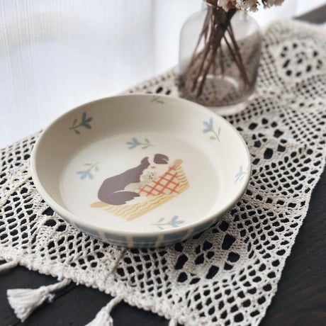 ボーダーコリーのプレート　5寸/border collie plate (s-size)