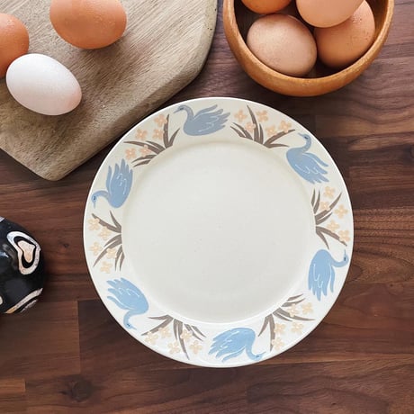 水鳥のリム皿 7寸 / Waterfowl rim plate (m-size)