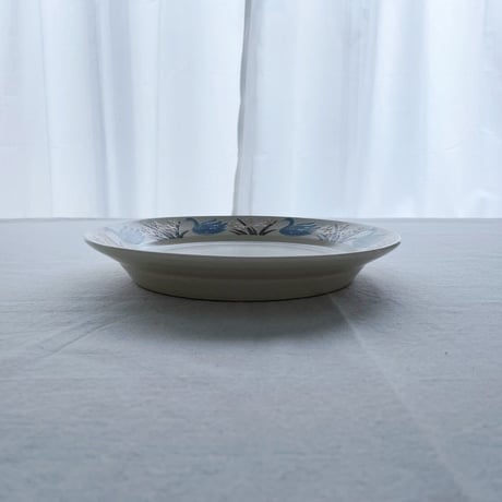 水鳥のリム皿 8寸 / Waterfowl rim plate (l-size)