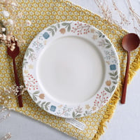 お花畑のリム皿　7寸/flower garden rim plate