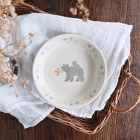 白くまの親子プレート　5寸/Polar bear parent and child plate