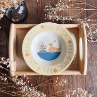 アヒルの水浴びリムボウル　5寸/duck bathing rim bowl