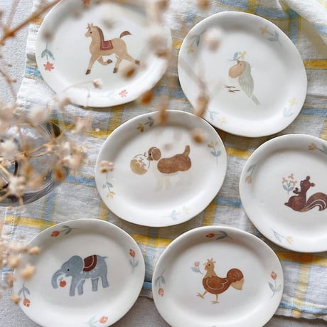 動物の豆皿いろいろ/Various small plates of animals