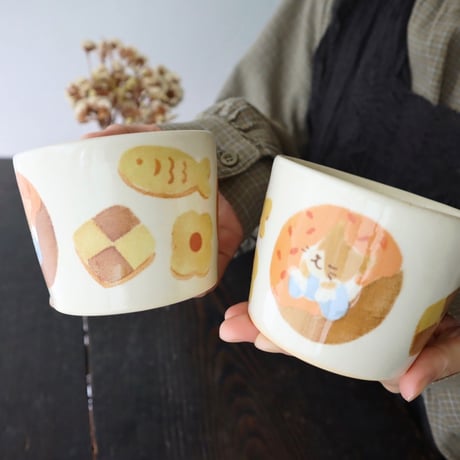 フリーカップ“ドーナツとねことクッキー”/Free cup "Donut, Cat and Cookie"
