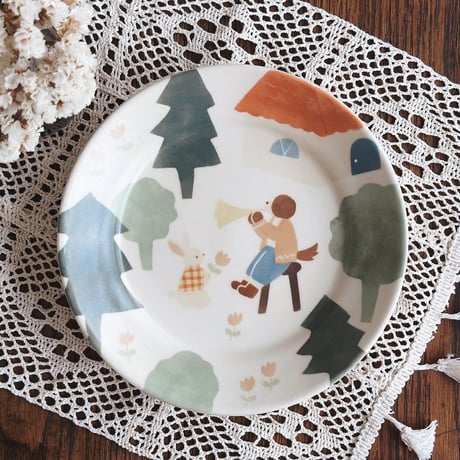 森の演奏会パスタ皿　7寸/Forest Concert Pasta Plate