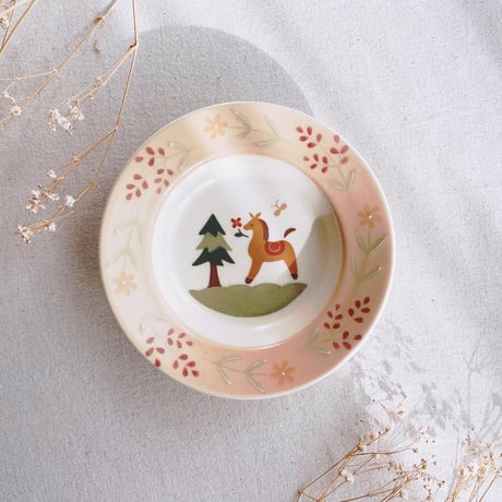 馬のリムボウル　5寸/horse rim bowl