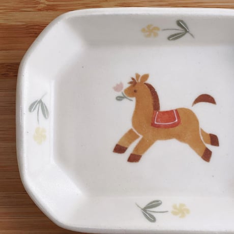 馬の四角皿/horse square plate