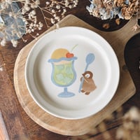 リム皿L”ペンギンとメロンクリームソーダ”/Large Rimmed Plate "Penguin and Melon Cream Soda"