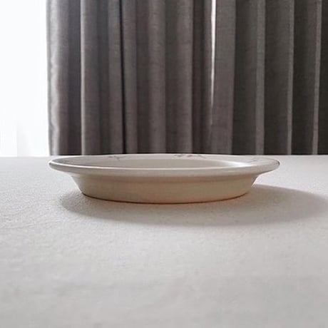 黄色いお花のリム皿　6寸/Yellow flower rim plate