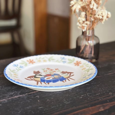 リムプレート”ねこ親子の食卓”/Rim Plate "Cat and Child Dining Table"