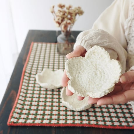 ニット陶器”豆皿”/Knitted pottery "small plate"