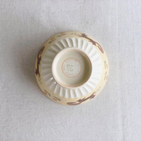 リスとチューリップのお茶碗/Squirrel and tulip bowl