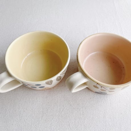 鳥とお花のスープカップ/Bird and flower soup cup