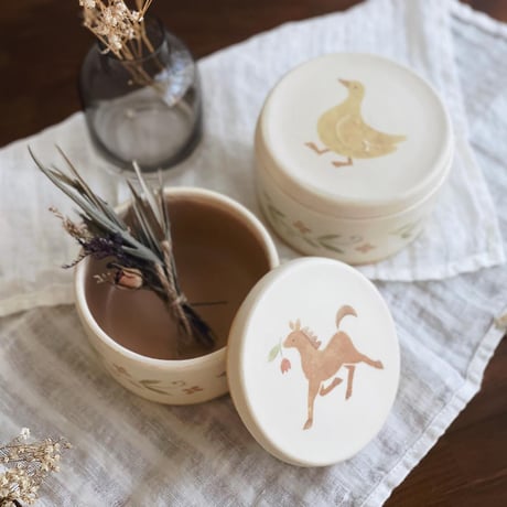 馬とアヒルの小物入れ　大/Horse and duck accessory case (m-size)