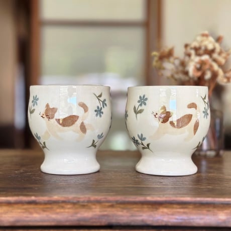 ゴブレット“ねことお花”/Goblet "Cat and Flower"
