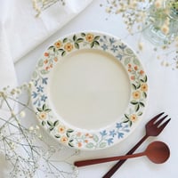 リム皿“お花のリース”/Rimmed plate "Flower wreath"