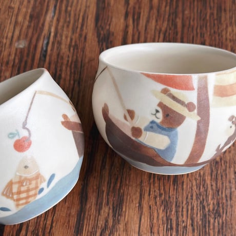 船乗りクマの丸マグカップ/sailor bear round mug