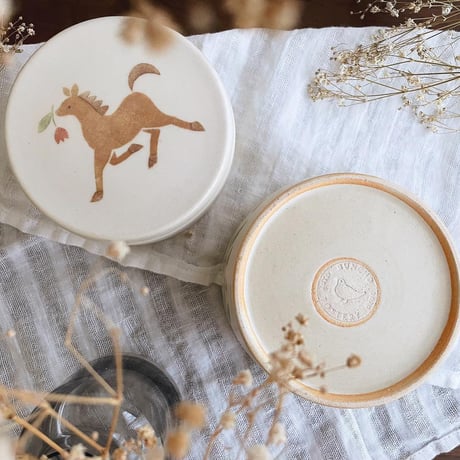 馬とアヒルの小物入れ　大/Horse and duck accessory case (m-size)