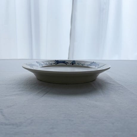 お散歩熊のリム皿 7寸 / Walk bear rim plate (m-size)