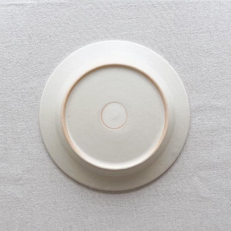 レモンと赤いお花のリム皿　6寸/Lemon and red flower rim plate